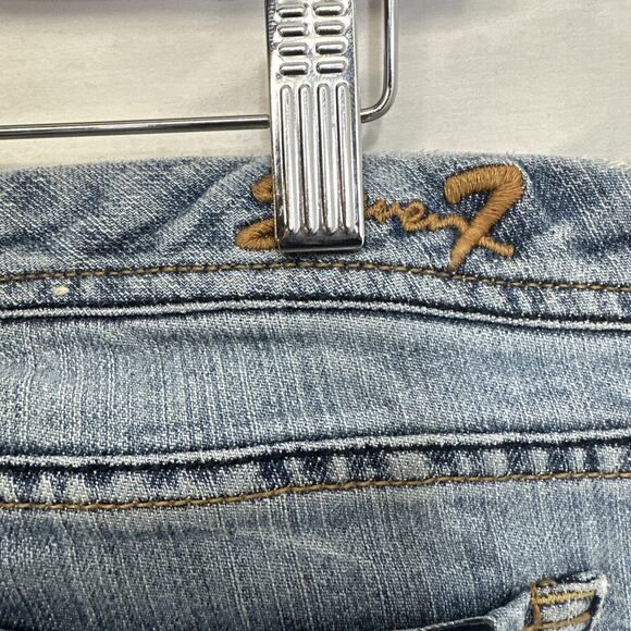Seven7 Cropped Jeans Women’s Size 31 Blue Light Wash Stretch Denim - Picture 10 of 14
